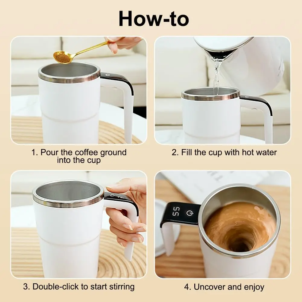 Self-Stirring Electric Coffee Mug